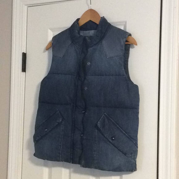denim puffer vest